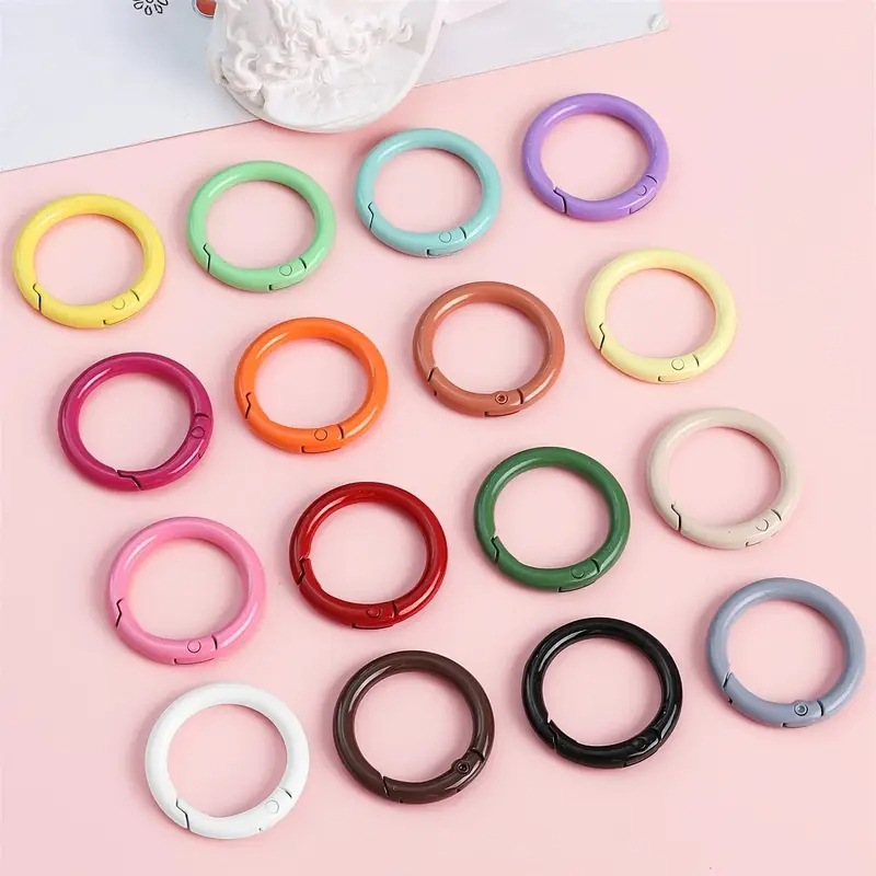 Jewelry Making Kit For Beginners - 10 Stück 23,5mm Metall-Feder-O-Ringe, Runde Federschnappverschlüsse,