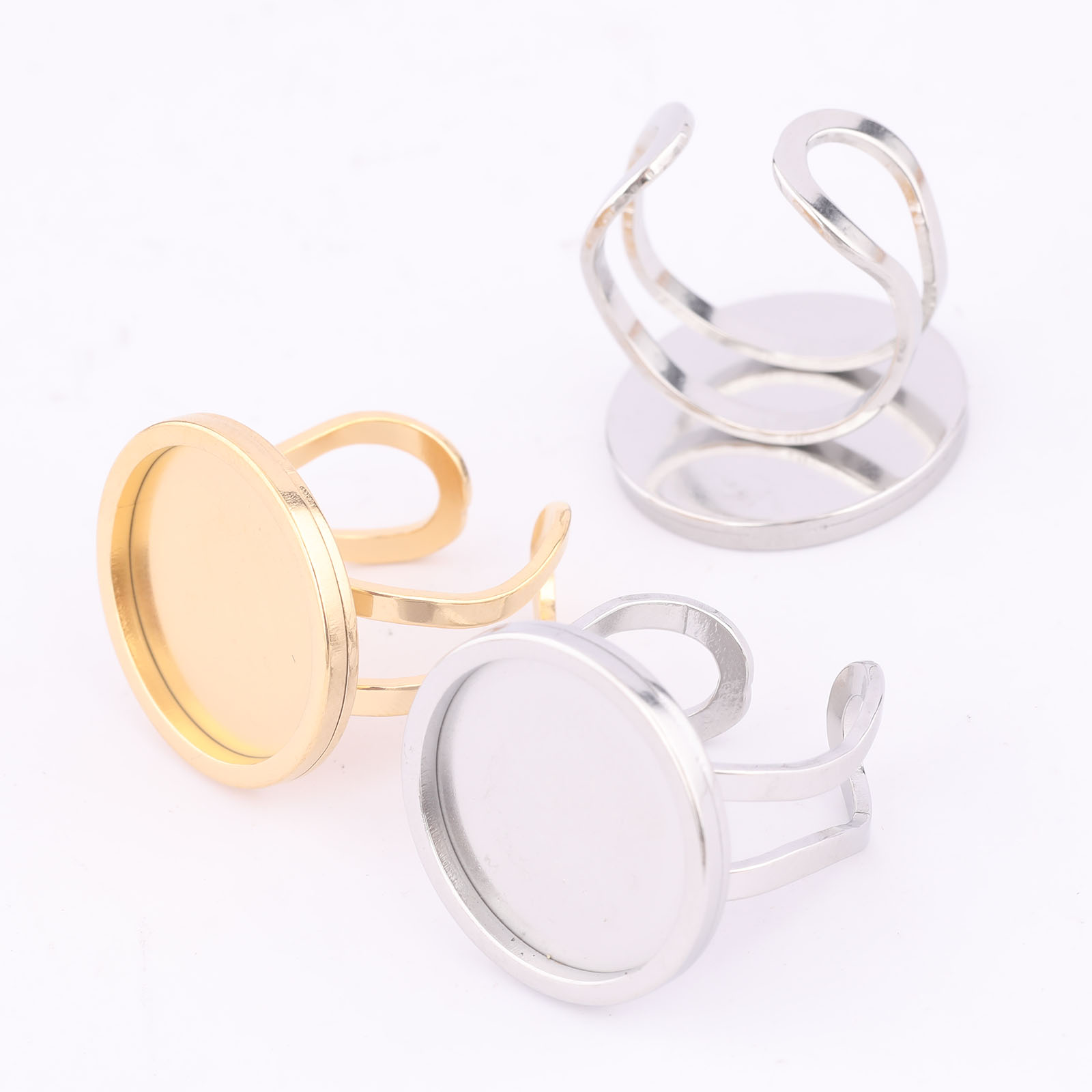 Jewelry Making Online - 5 Stück 18 mm runde Cabochon-Ring-Lünetten-Fassungsrohlinge