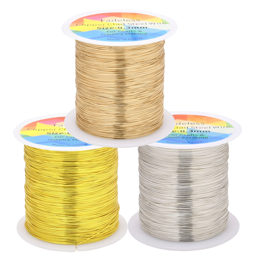 Jewelry Making Yarn - 100 m/328 Fuß lichtbeständiger, kupferkaschierter Stahldraht,