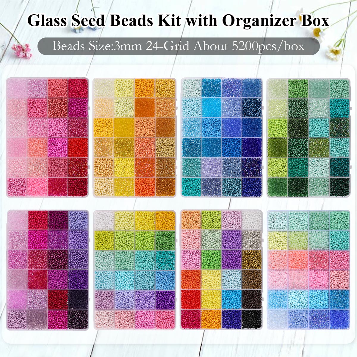 Set mit 5200 Glas Rocailles 3m – Jewelry Making Organizer Box Bewertung und Preis